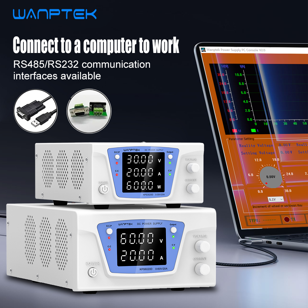 Wanptek RS485/RS232 Catu Daya  - Programmable Dc Power Supply 60V 10A ulasan dan harga